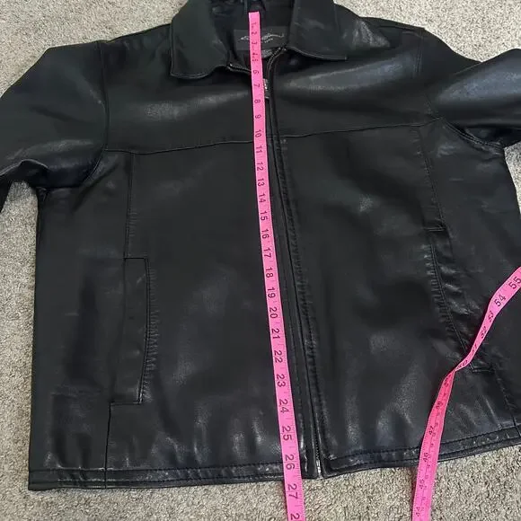 Vintage Eddie Bauer Mens M Lamb Leather Jacket Collared Classic